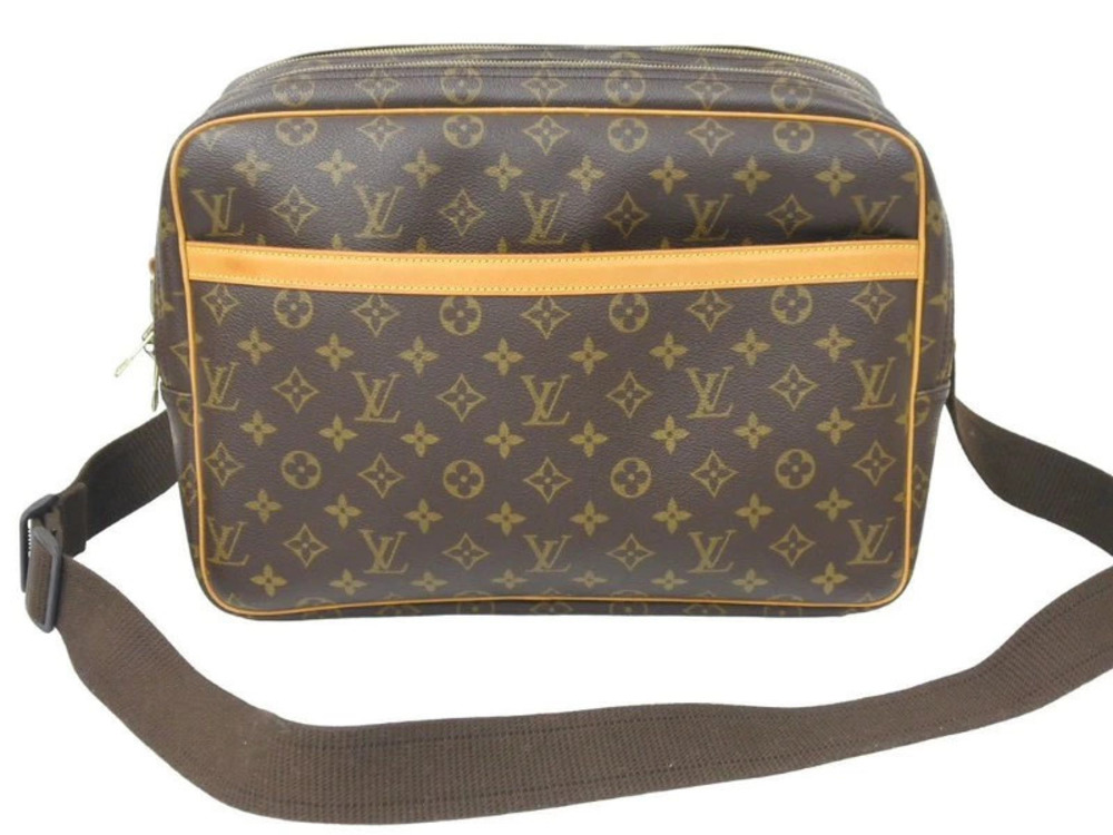 Louis Vuitton Reporter Shoulder Bag Crossbody Monogram Brown Gold